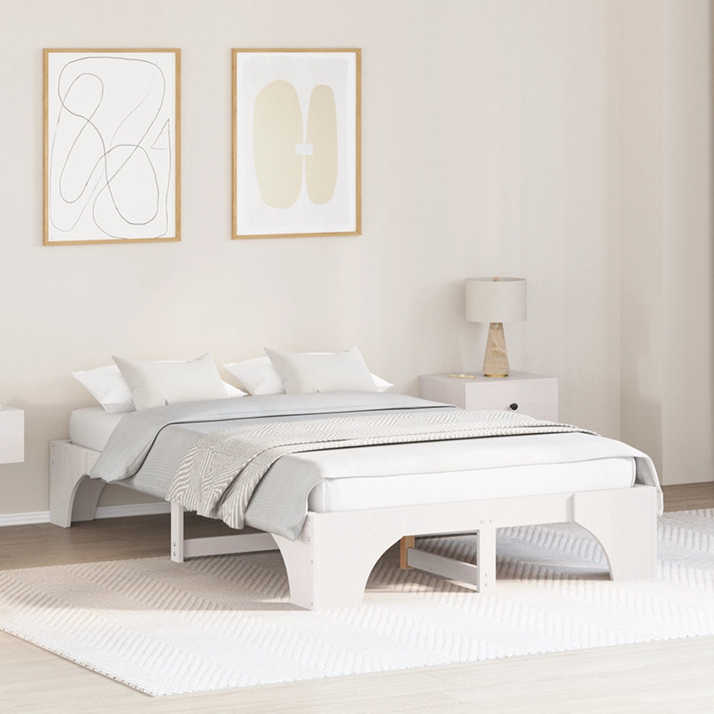 Rete Letto Bianca Legno Massello 120 x 190 cm Rete Letto