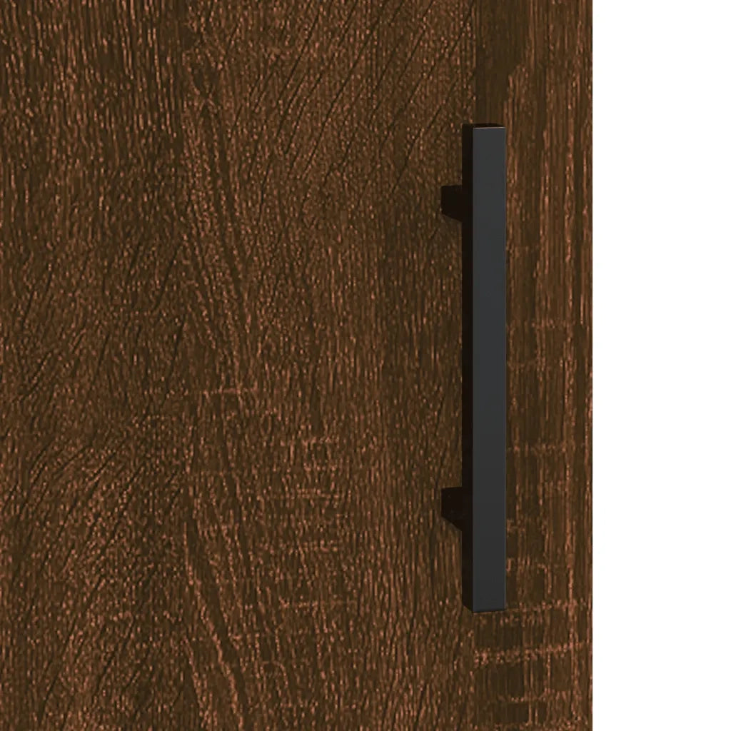 Armadietti a Parete 2 pz Rovere Marrone in Legno Multistrato