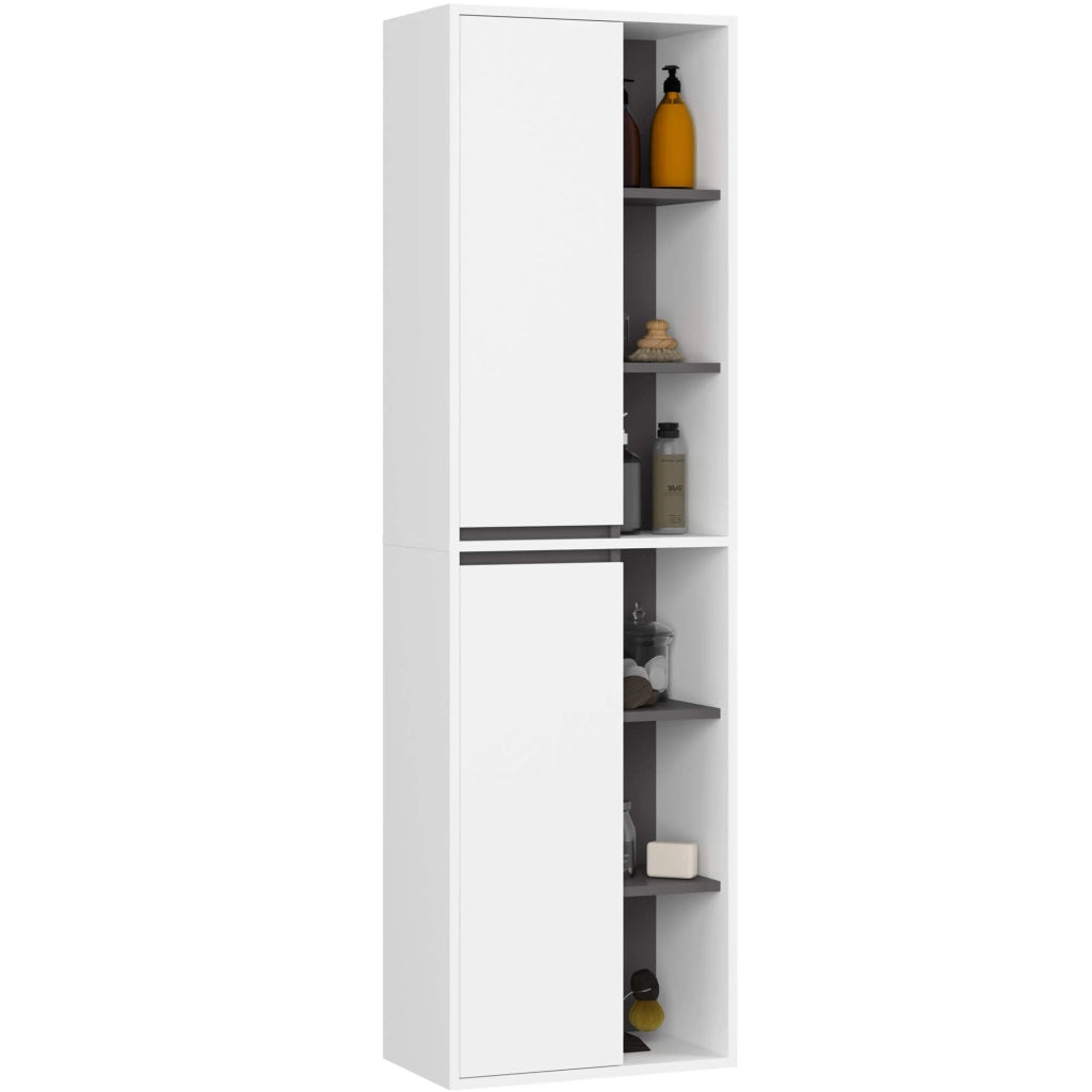 Set di mobili da bagno sospesi VAMI in Bianco con colore interno Grigio Grafite