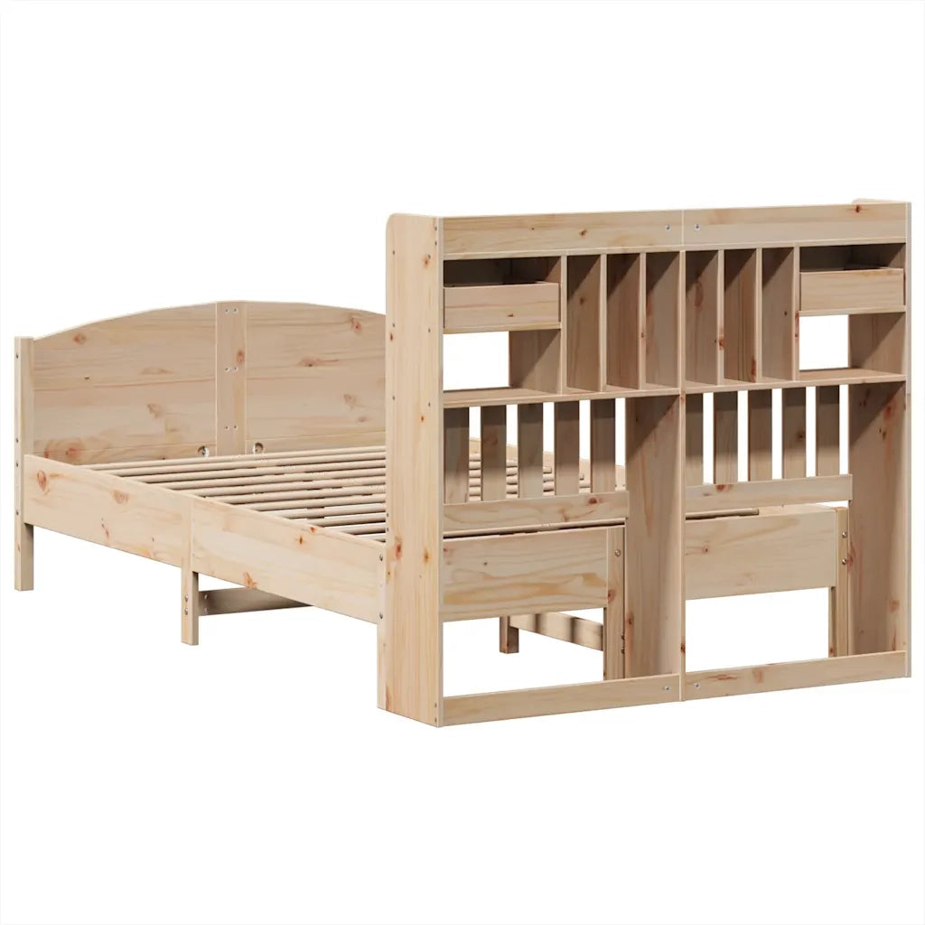 Letto Libreria senza Materasso 135x190 cm in Legno di Pino 3323152