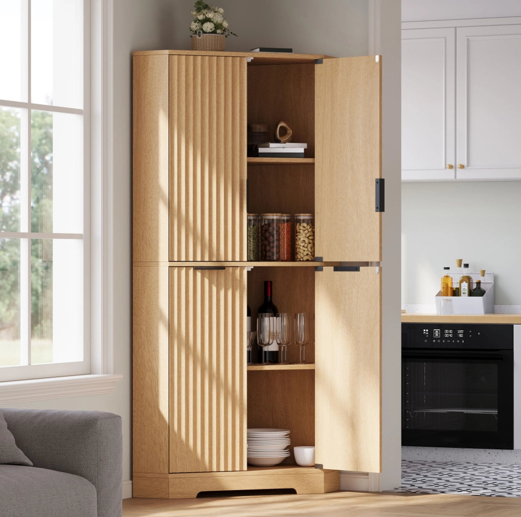 Armadio angolare in MDF naturale 60×60×172 cm