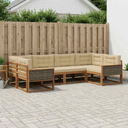 Set di divani da esterno 6 pz Naturale e Beige 3382841
