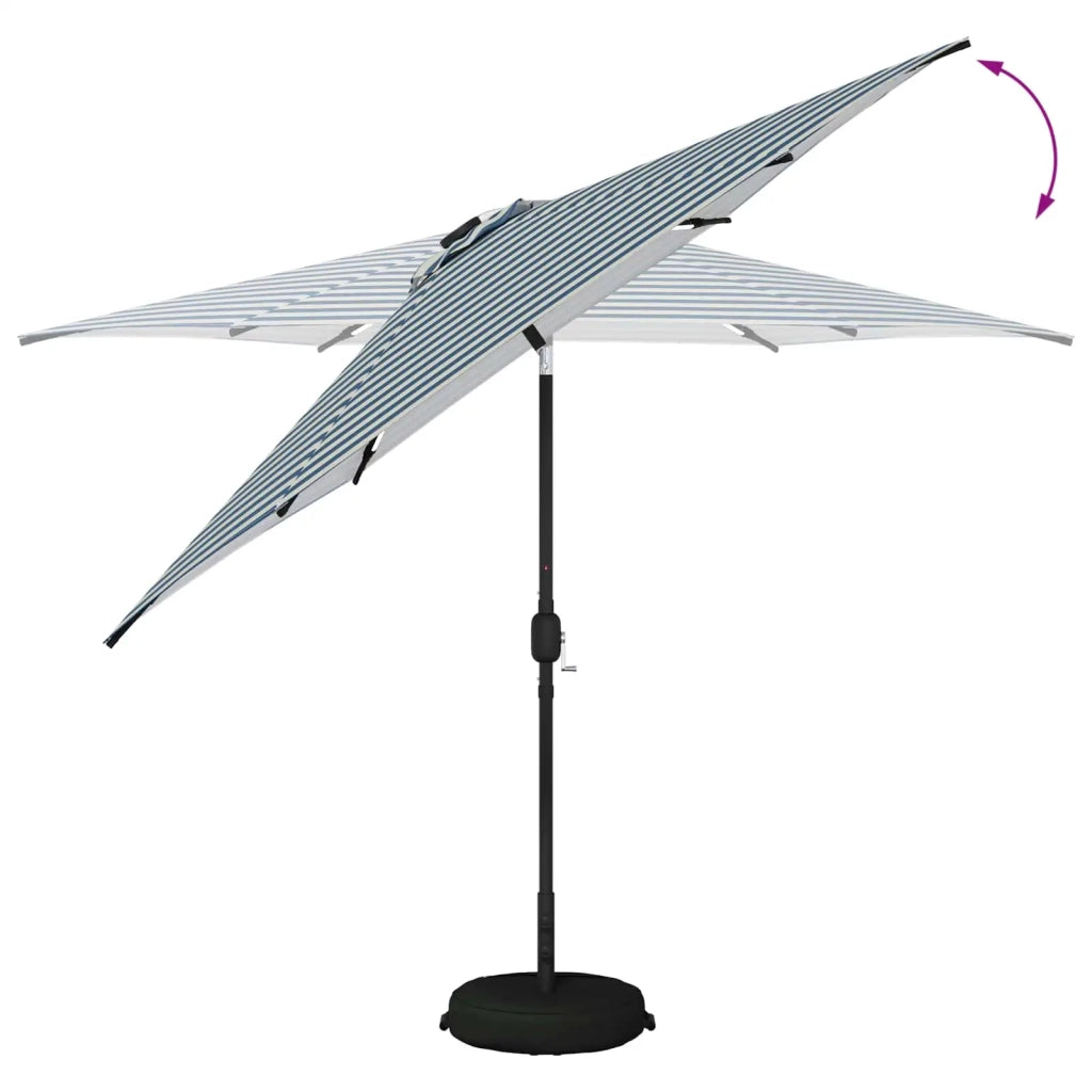 Parasol da giardino con luci LED e base 300 x 300 cm Poliestere 42036275