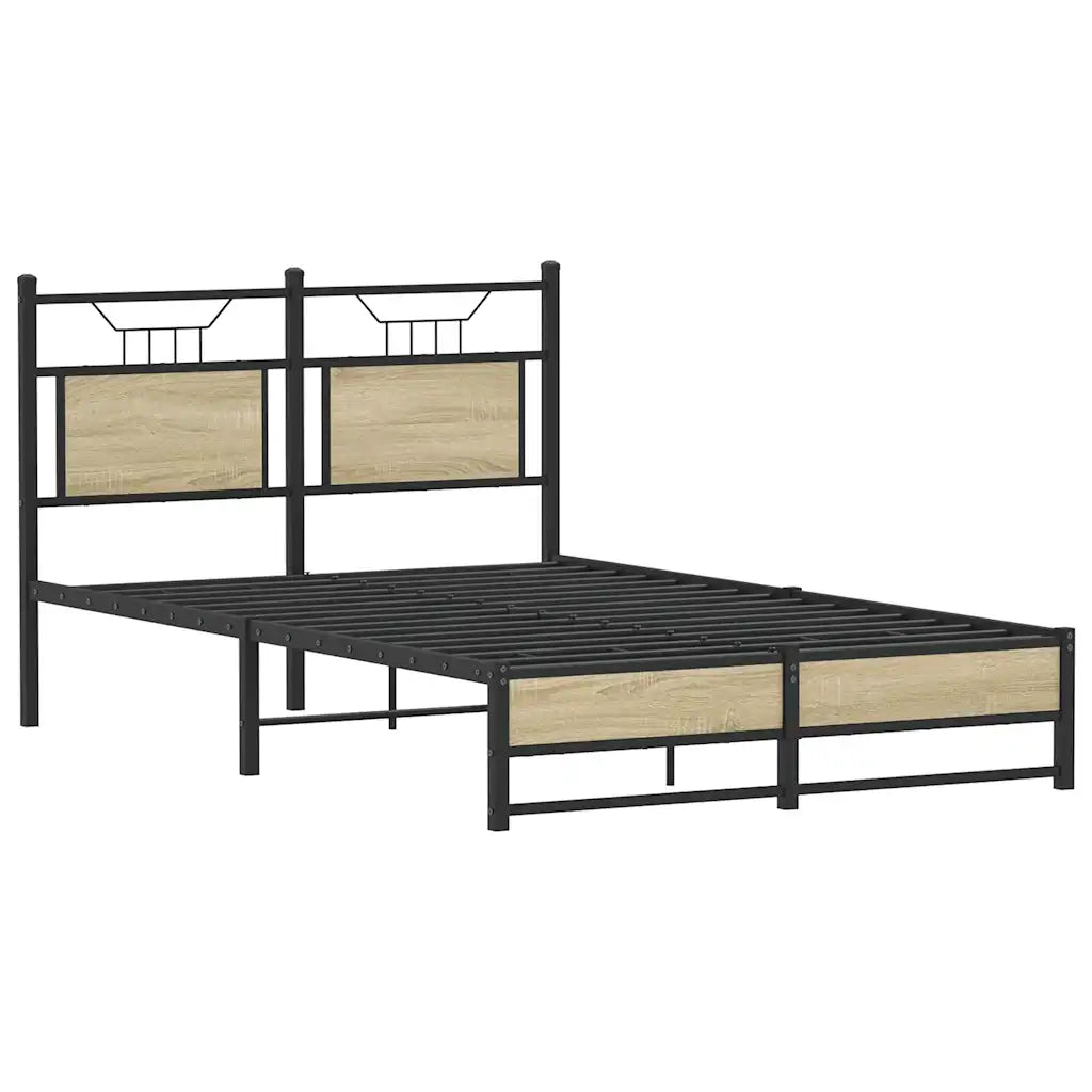 Letto matrimoniale | Letto per adulti | Giroletto senza Materasso Rovere Sonoma 120x200cm in Truciolato