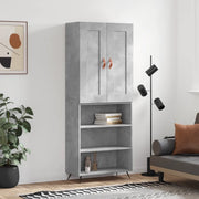 Credenza-Buffet-Armadio da cucina Grigio Cemento 69,5x34x180 cm in Legno Multistrato 667123