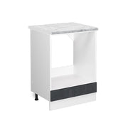 Mobile per forno da incasso R-Line Calce nera/Bianco 60 cm PL Marmo Vicco