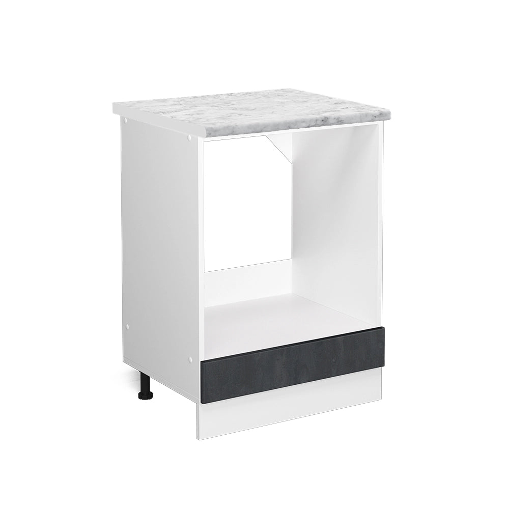 Mobile per forno da incasso R-Line Calce nera/Bianco 60 cm PL Marmo Vicco