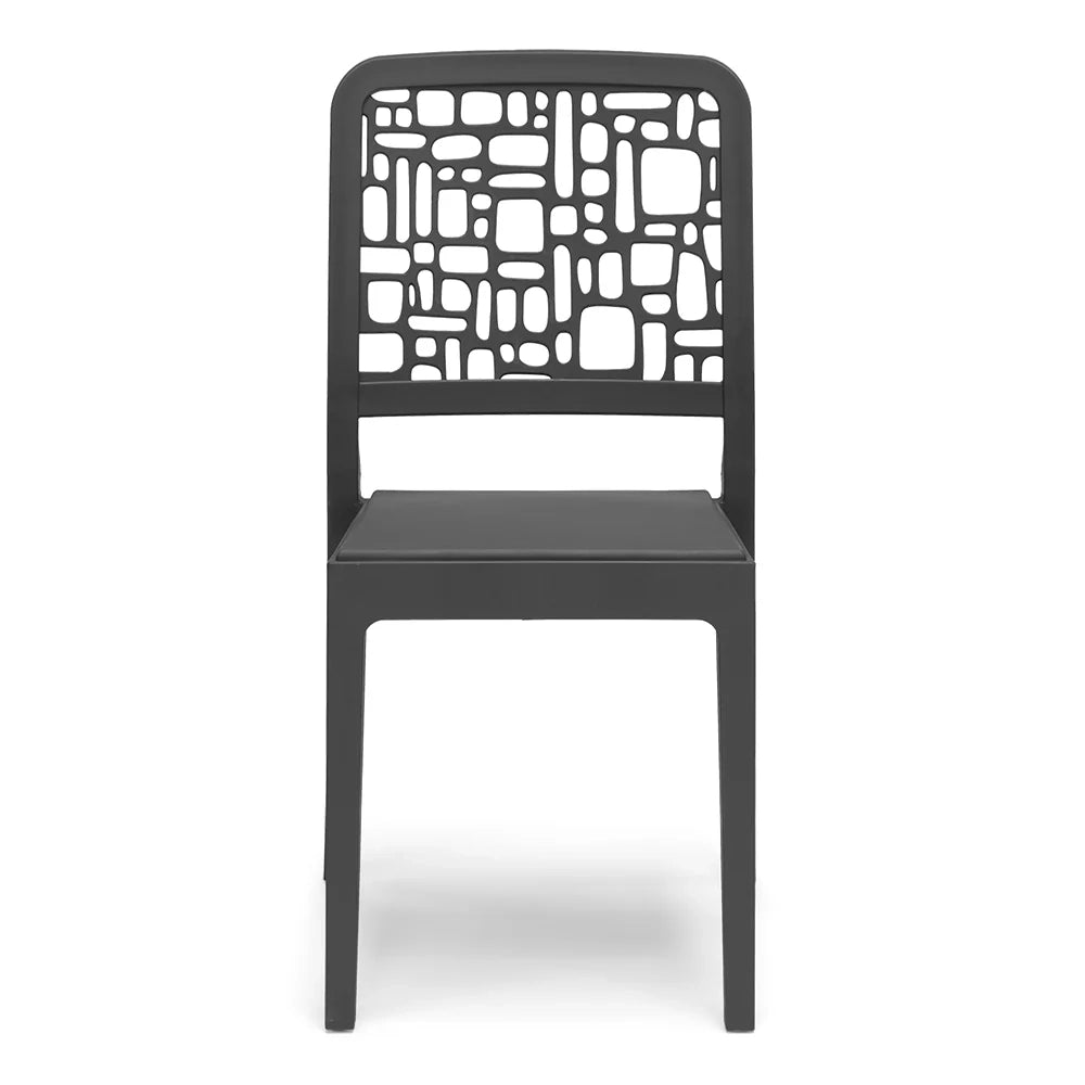 Sedia in polipropilene MEDEA, impilabile, resistente ai raggi UV, design moderno, ideale per sala da pranzo, cucina, sala d’attesa, bar, ristoranti o giardino, colore Antracite