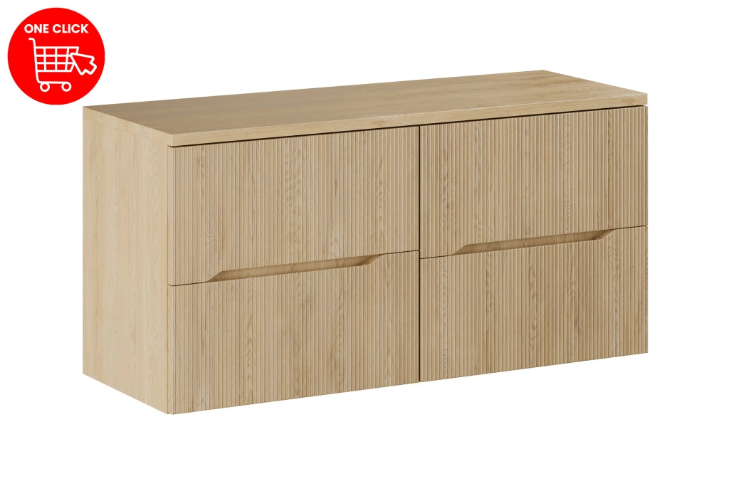 Set mobili bagno 120 cm con piano Nordic Cremona 120 x 1401 x 46 cm