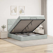 Letto con contenitore LED e materasso Grigio Chiaro 3460140