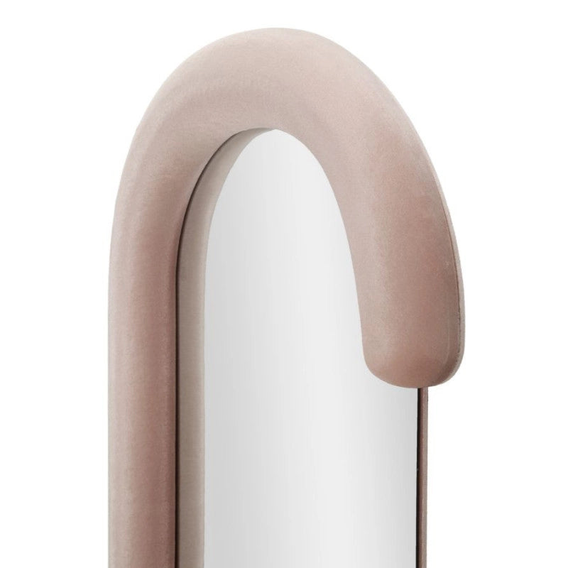 Specchio Da Muro Chantal Velluto Rosa cm 60x7x160