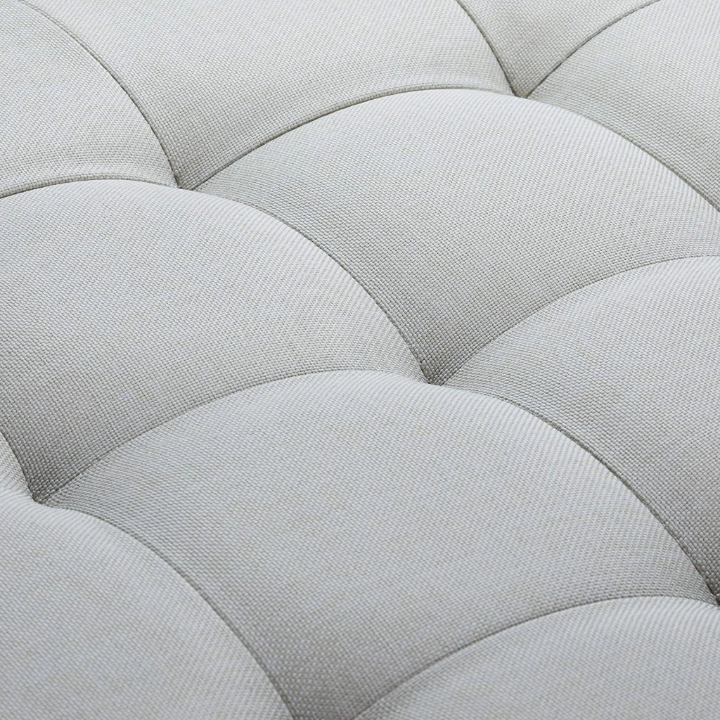 Sgabello con contenitore pouf rotondo pieghevole coperchio imbottito poggiapiedi crema 13_0002759