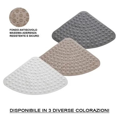Tappeto antiscivolo angolare in PVC bianco 54x54 cm