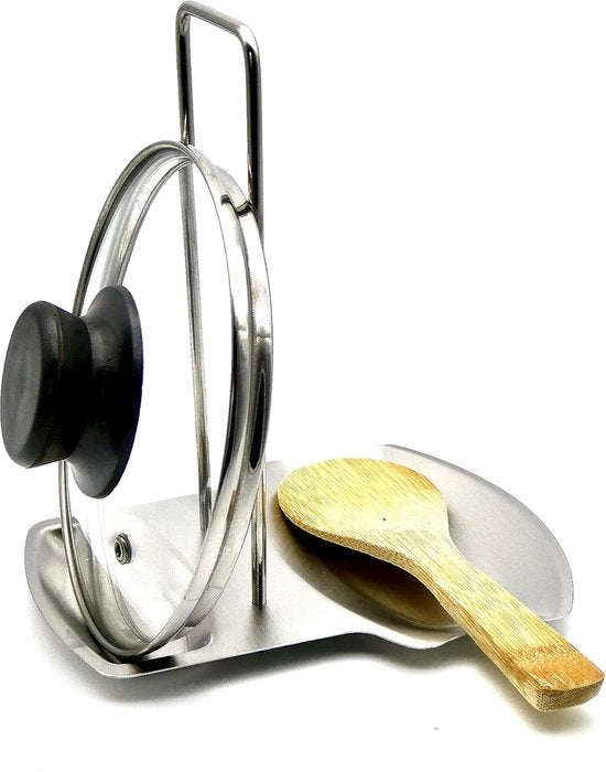 Spatola e coperchio per utensili da cucina, sorbolo per fornello cucina, organizzatore di piano di lavoro, acciaio inossidabile