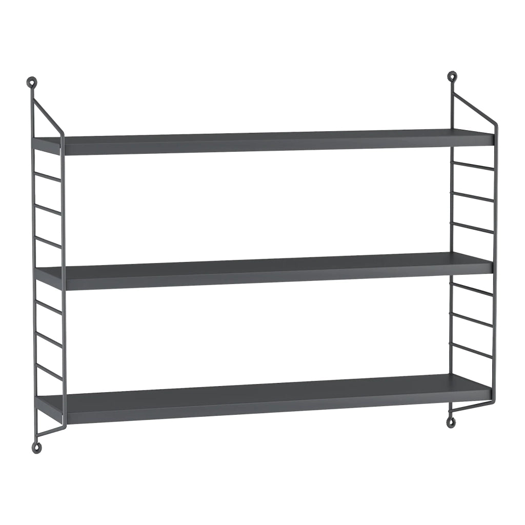 Set di 4 mensole da parete in acciaio 50 x 60 x 15 cm grigio scuro 03_0009876
