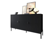 Madia Ostiglia, Credenza Cassetti, 203x49x83h cm Nero