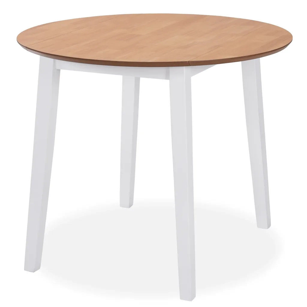 Set da Pranzo 5 pz in MDF e Legno di Hevea Bianco cod mxl 7572