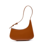 Borsa a tracolla piccola da donna in vera pelle, marrone
