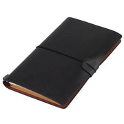 Agenda da viaggio in pelle PU - 72 fogli carta beige - legatura a filo - riutilizzabile - 20,8 x 12,8 cm - Notebook