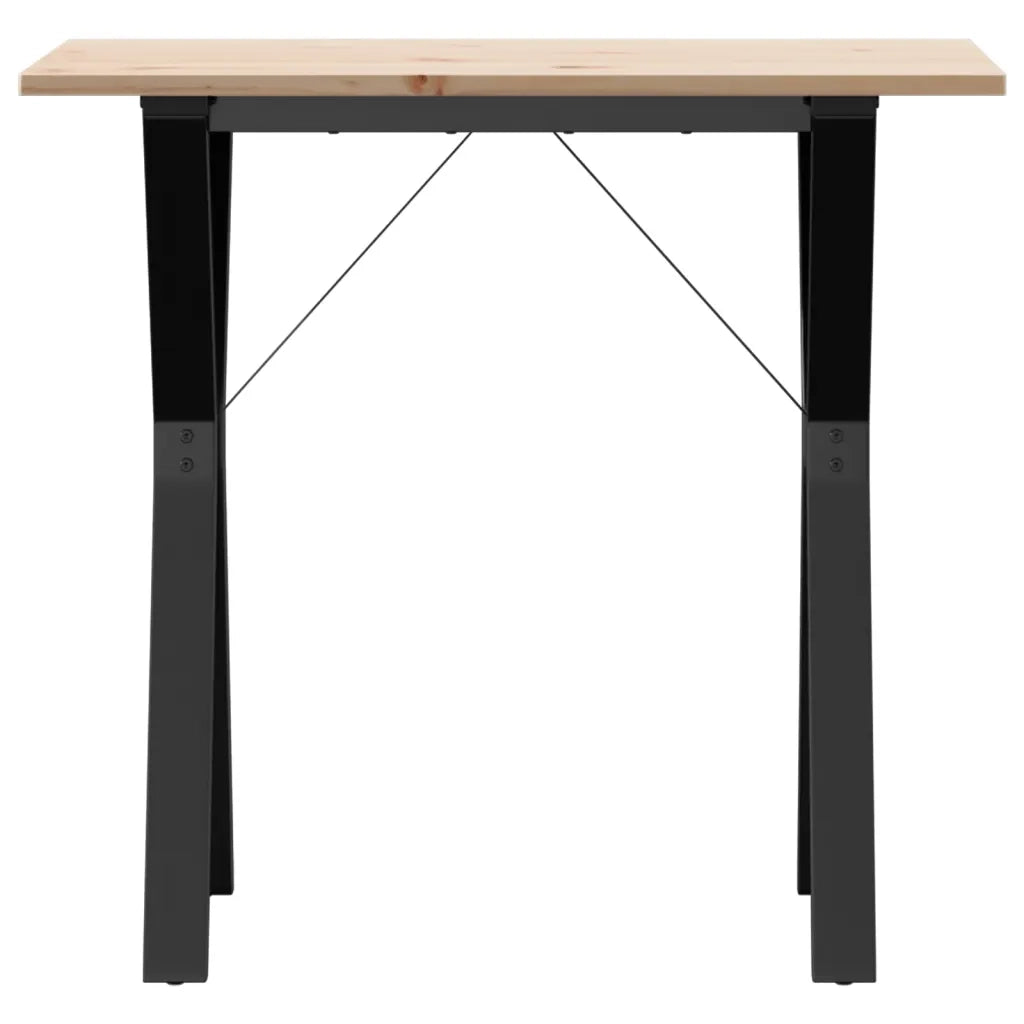Tavolo da Pranzo Telaio a Y 80x50x75 cm Legno Pino e Acciaio