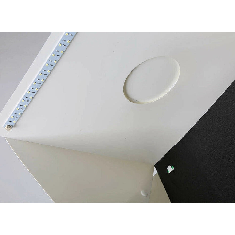 Trade Shop - Studio Set Fotografico Portatile Grande 30cm Light Box Con Luci Led 2 Sfondi -