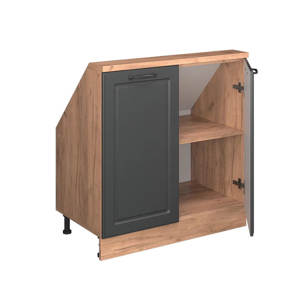 Mobile sottotetto Rion Antracite rustico/Rovere dorato con 2 porte Vicco