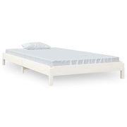 Letto singolo | Letto per adulti | Letto Impilabile Bianco 100x200cm in Legno Massello di Pino