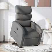 Poltrona Alzapersona Reclinabile Grigio Scuro in Tessuto 3203979
