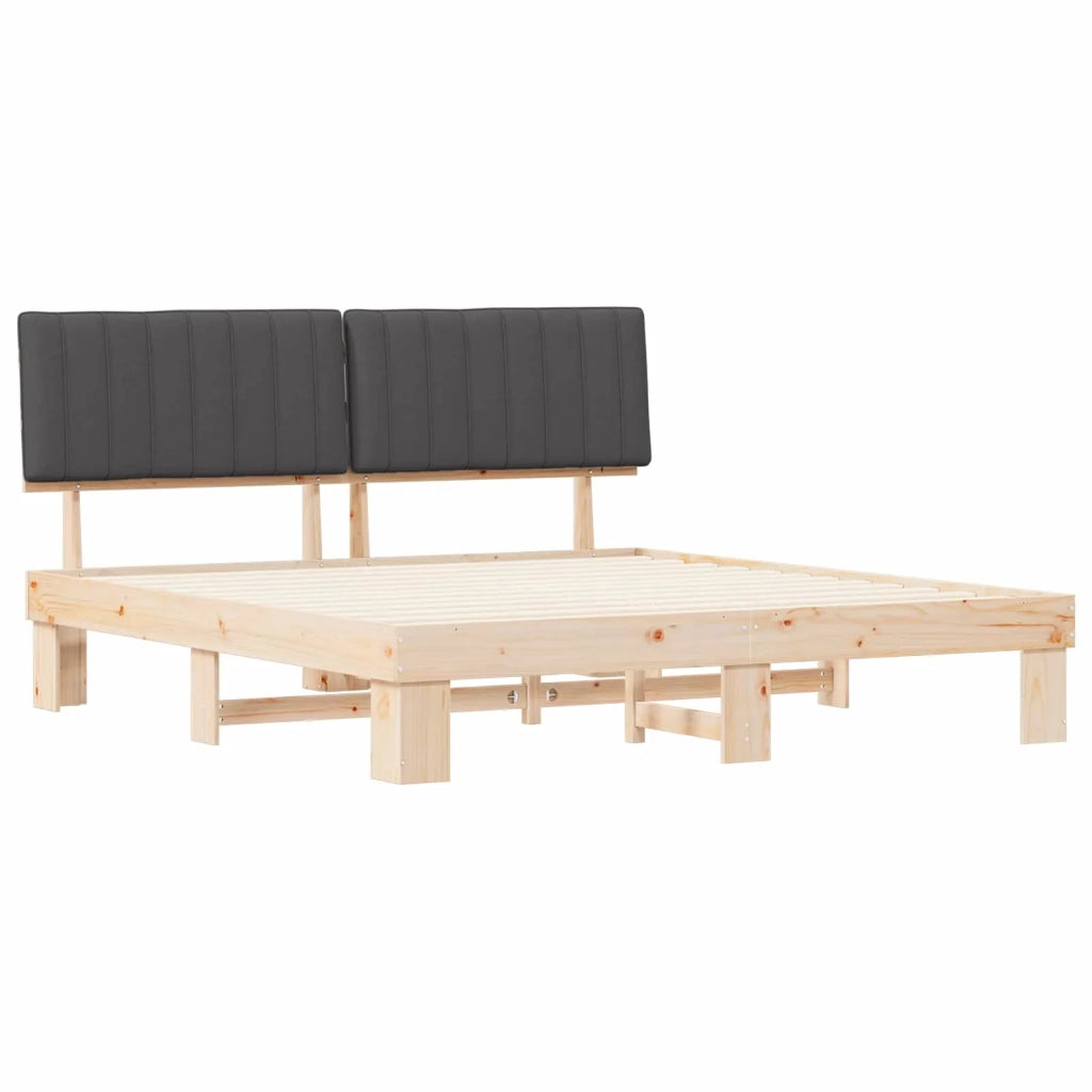 Letto con Testiera Rivestita Grigio scuro 180 x 200 cm