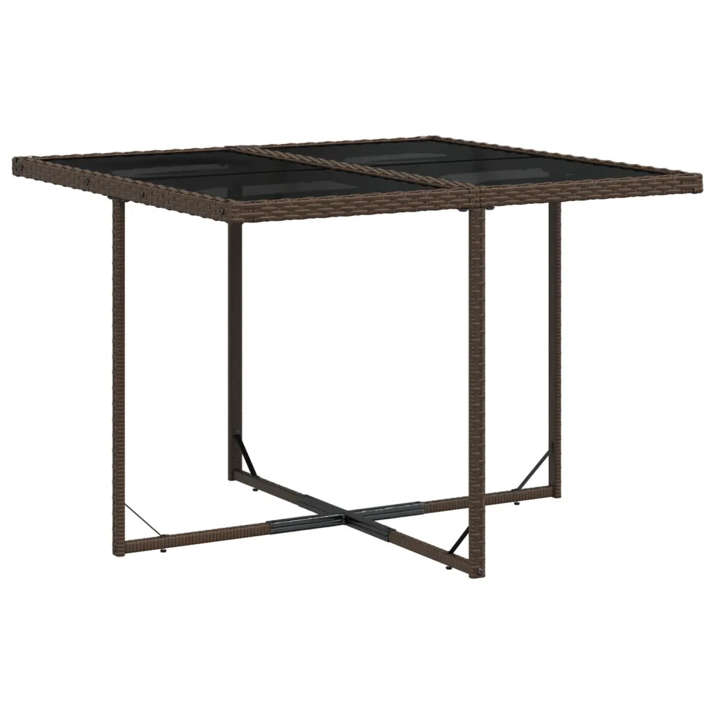 Set da Pranzo da Giardino 5pz con Cuscini in Polyrattan Marrone 3278024