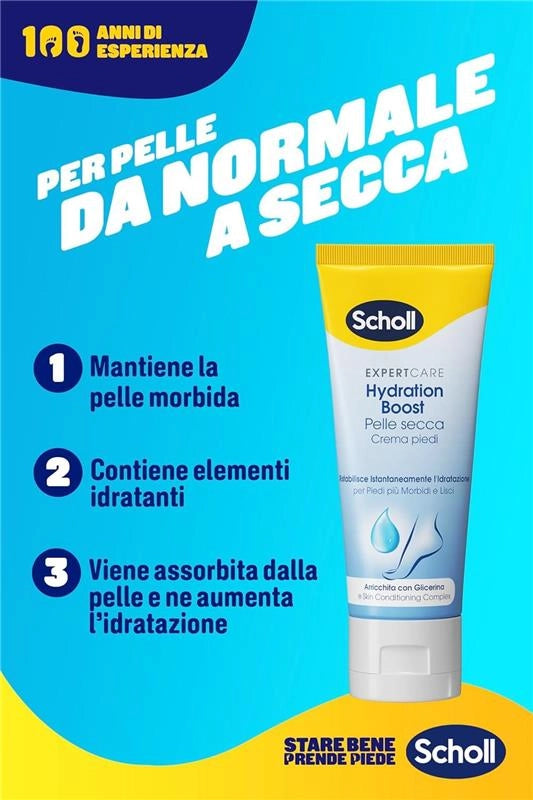SCHOLL CREMA HYDRATION BOOST CREMA PIEDI ARRICCHITA PER IDRATARE LA PELLE SECCA PIEDI PIÙ MORBIDI E LISCI 75 ML