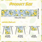 Tavolo per limoni - Asciugabile - Tela - Decorazione estiva - 40 x 140 cm - Protezione contro macchie - Tovagliolo da tavolo
