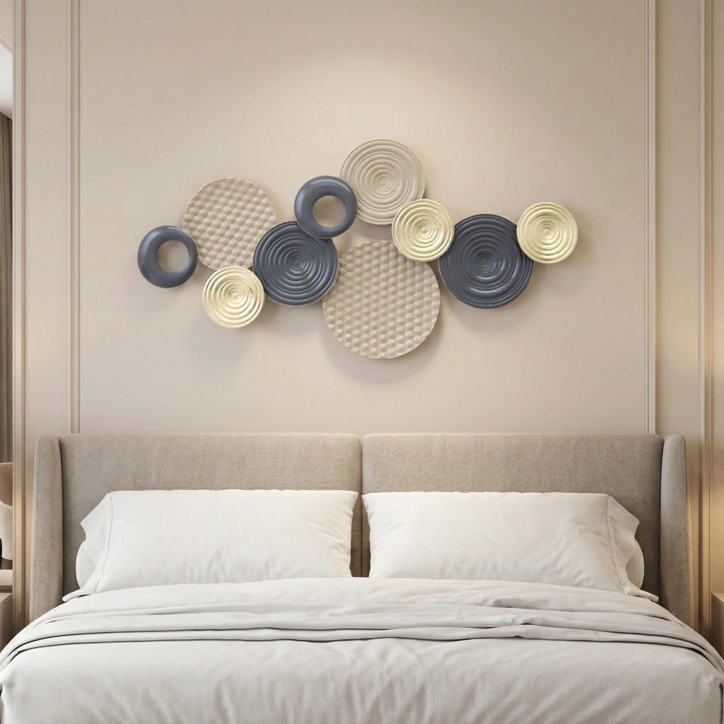 Decorazione murale in metallo ¨C zephmum ¨C kaki e nero 100x50 cm