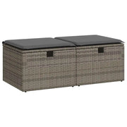 Set Divano Giardino 2 pz | Set Salotto da Giardino con Cuscini Grigio Polyrattan Acacia