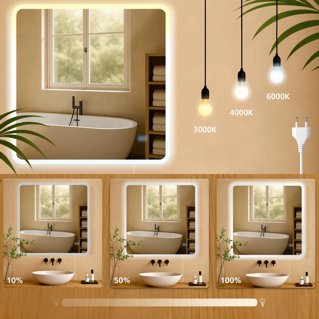 Specchio da bagno Jericho 80x80 senza Bluetooth