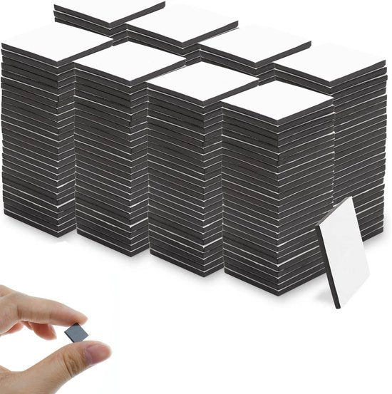 200 pezzi di lastre adesive magnetiche, 10*10*1mm magneti adesivi, magneti per attaccare, strisce adesive magnetiche nere 3M, mini magneti quadrati per frigorifero per scuola, ufficio familiare, lavagna bianca