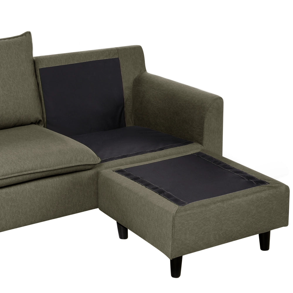 Divano componibile angolare in tessuto verde scuro lato sinistro Cuscino schienale stile moderno