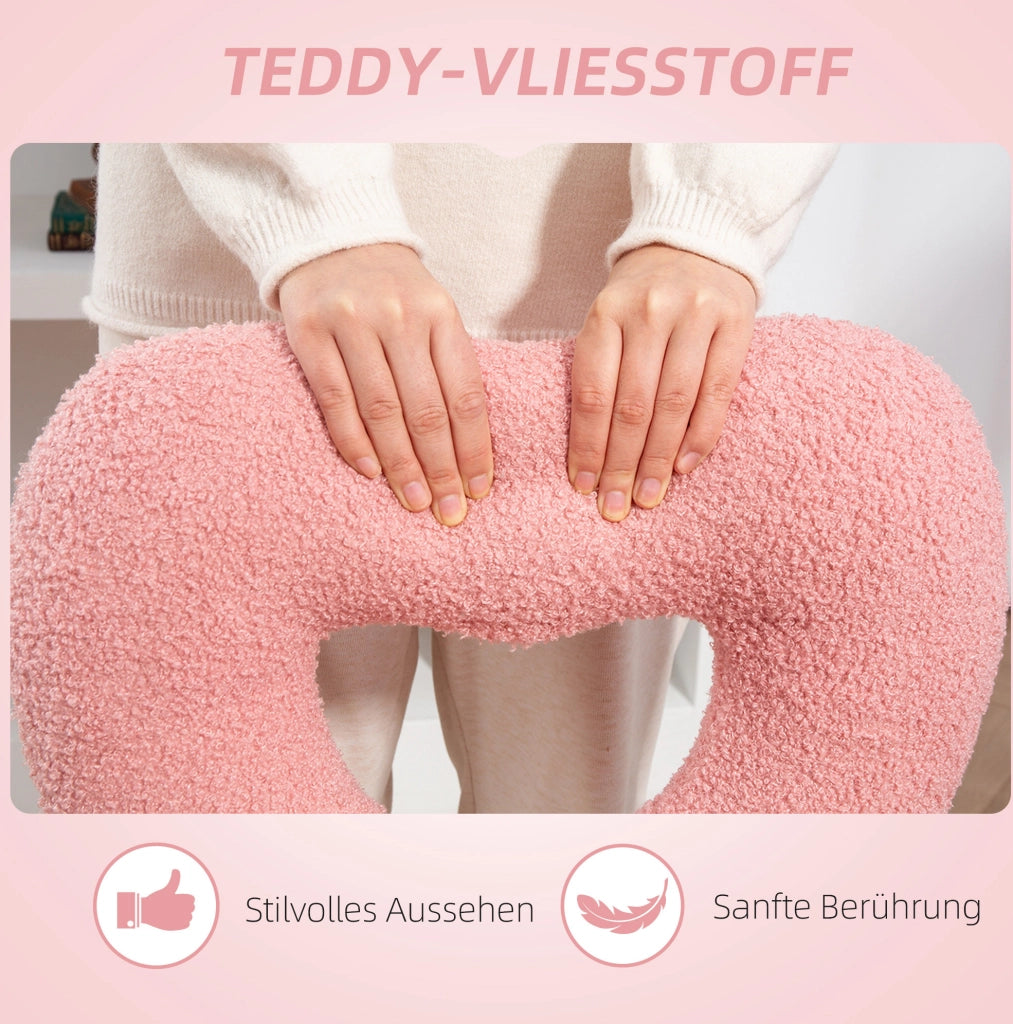 Sedia da ufficio rosa con schienale a cuore in teddy fleece