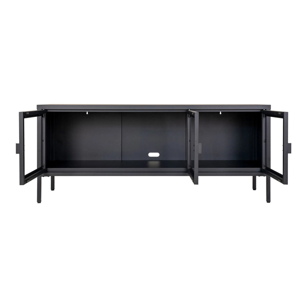 Mobile Porta TV Brisbane, Nero, Metallo, 40x130x55 cm
