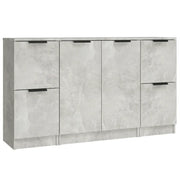 Credenze 3 pz | Madia | Buffet da pranzo | Armadio da pranzo Grigio Cemento in Legno Multistrato