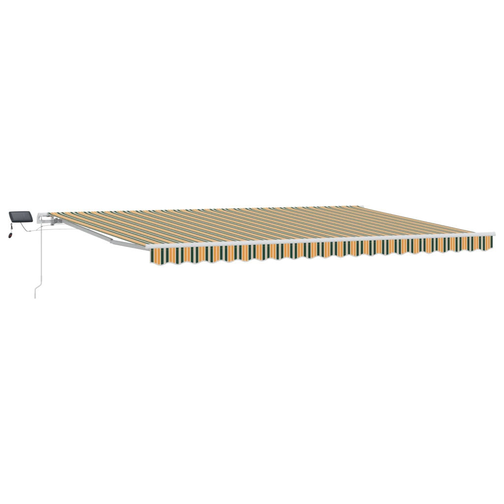 Tenda Retrattile Manuale con LED Verde e Giallo 500x350 cm