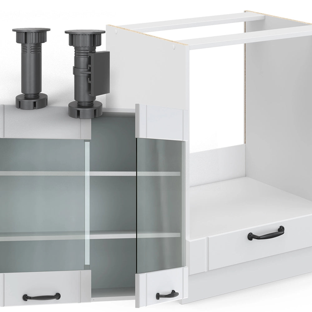Vicco Cucina angolare completa Casa di campagna bianca/bianco 227 x 287 cm , PL Antracite