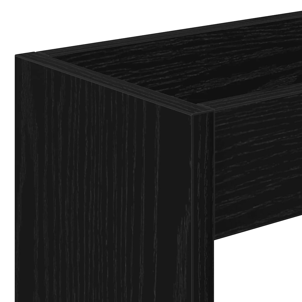 vidaXL Carrello di Stoccaggio Stretto Rovere Nero 60 x 18 x 70 cm