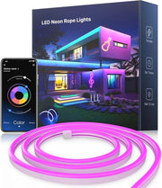 Striscia LED Neon a 5 m - IP65 Resistente all'Acqua e Controllo Bluetooth, RGB Regolabile con Sincronizzazione Musicale - Ideale per la Camera da Letto