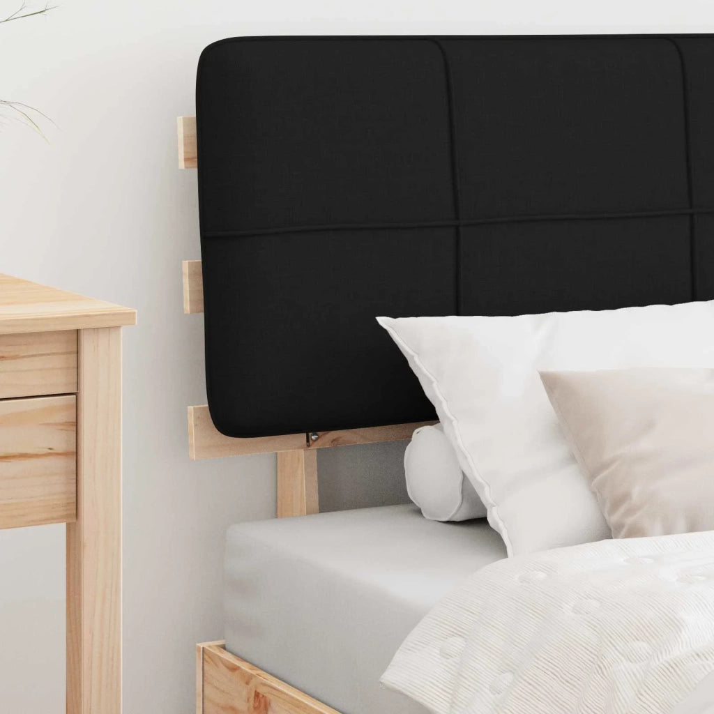 Letto con Testiera Rivestita Nero 75 x 190 cm Pino massello 877461