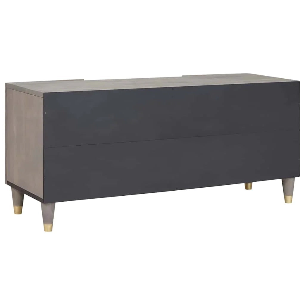 Mobile TV dal design moderno con spazio interno 105 x 33 x 46 cm legno massello di mango grigio 02_0057880