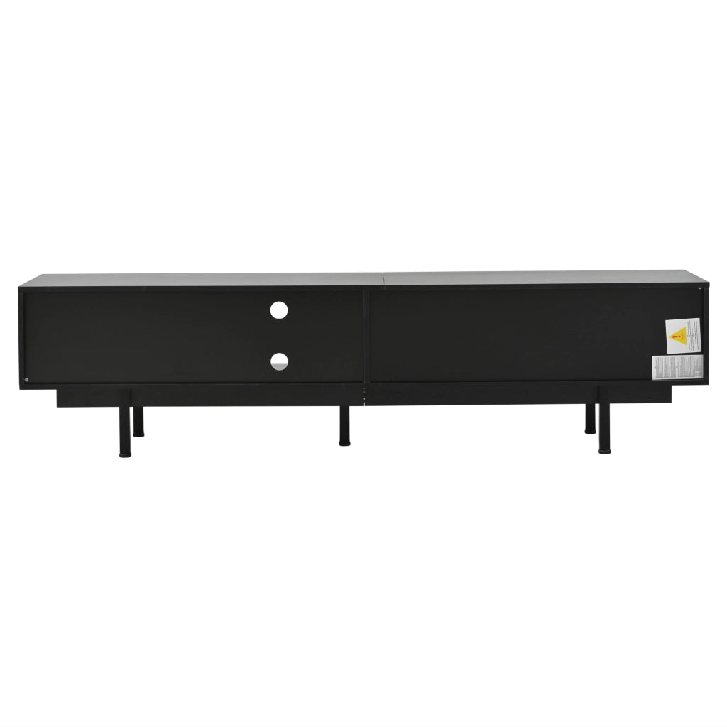 Mobile TV con 2 Ante e 2 Cassetti; 2 Vani Semiaperti; Stile Moderno; 200??40??50;5 cm; in Pannello Truciolare; Nero