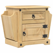 Comodino | Armadio da Notte | Mobiletto da notte Corona 45x35x47,5 cm in Legno Massello di Pino