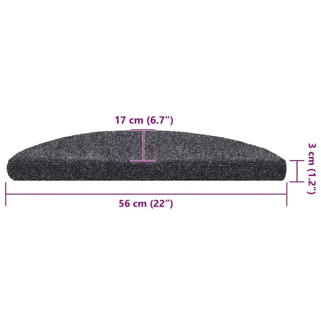 Tappetini Autoadesivi per Scale 30 pz Grigio Scuro 56x17x3 cm
