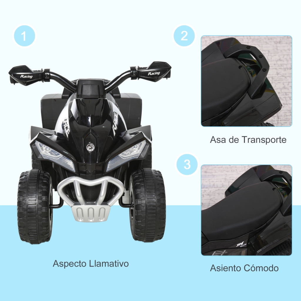 Cuatriciclo Correpasillos Infantile con Luci e Suoni ¨C zephmum ¨C 67.5x38x44 cm Nero